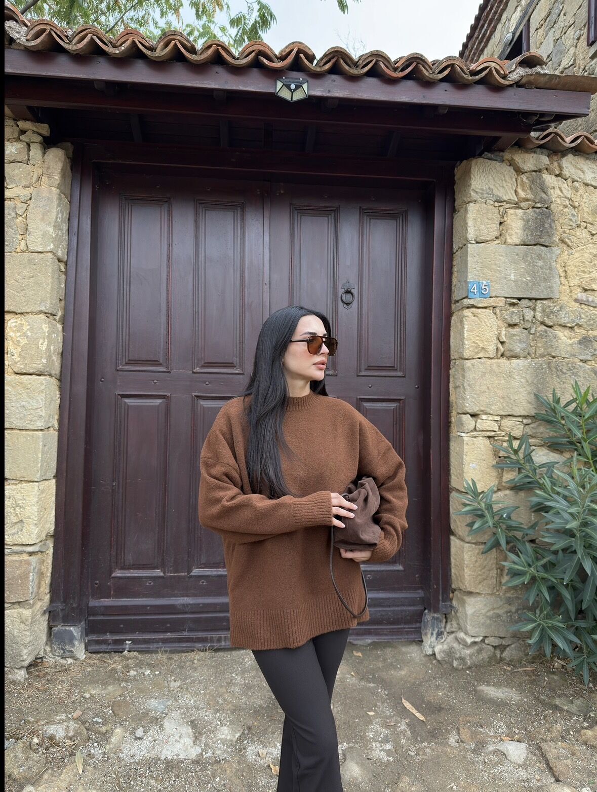 Yumuşak dokulu triko kazak Kahverengi - STD