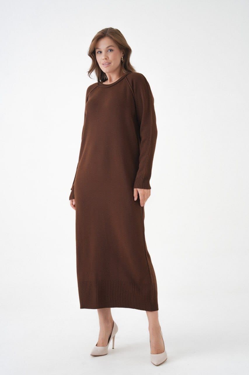 Triko Elbise Kahverengi - STD