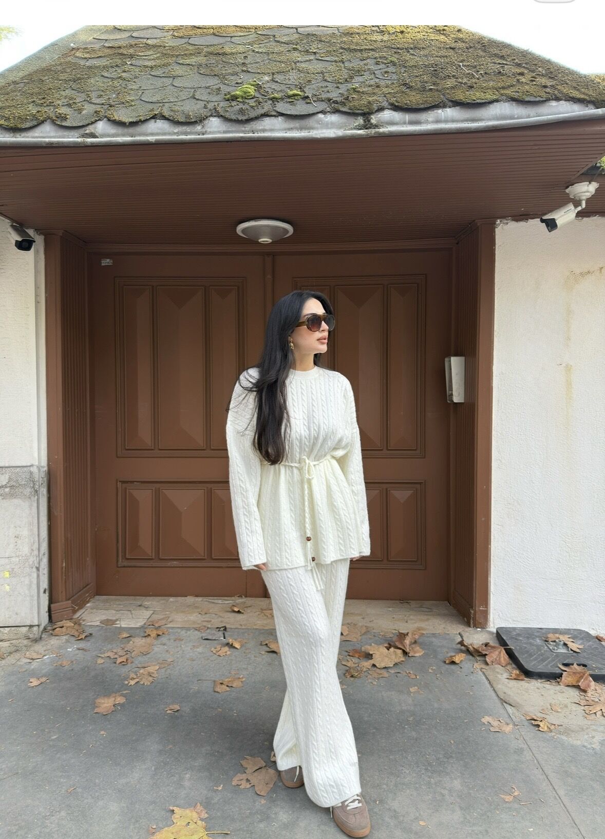 Saç örgü kemerli ikili takım Ekru - STD